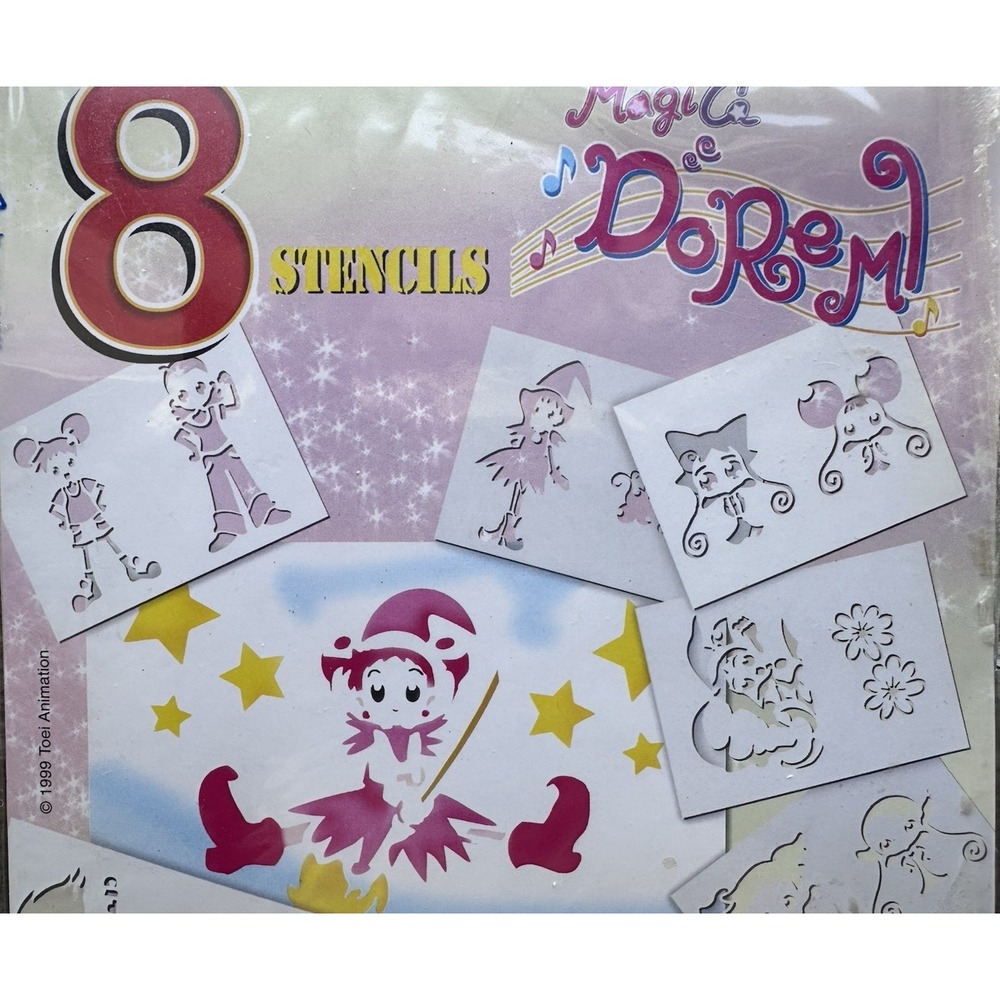 RARE 1999 Ojamajo DoReMi Magical Stencil Set Colour Workshop Anime Sealed